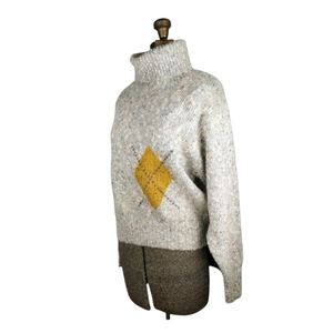 Vintage marled knit sweater argyle design Liz sport Liz Claiborne